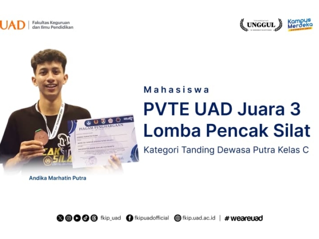 Andika Marhatin, Mahasiswa PVTE UAD, Juara 3 Lomba Pencak Silat