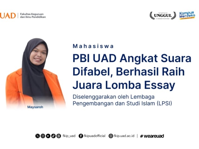 Angkat Suara Difabel, Maysaroh Mahasiswa PBI UAD Juara di Lomba Essay