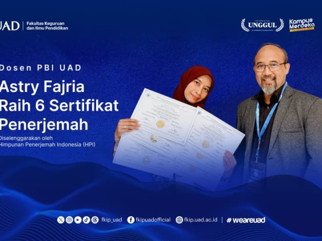 Astry Fajria, Dosen PBI UAD, Raih 6 Sertifikat Penerjemah 3 Tahun Berturut