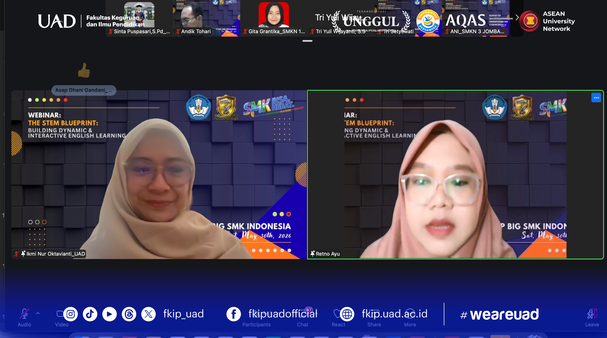 MPBI FKIP UAD dan MGMP Bahasa Inggris SMK Gelar Webinar Nasional tentang Pembelajaran STEM