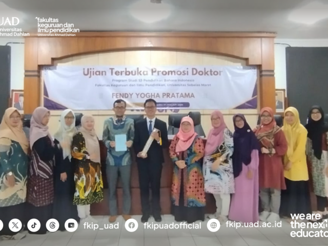 Sidang Terbuka Dr. Fendy Yogha Pratama, M.Pd.: Perkuat SDM PGSD FKIP UAD Bidang Pendidikan Bahasa Indonesia