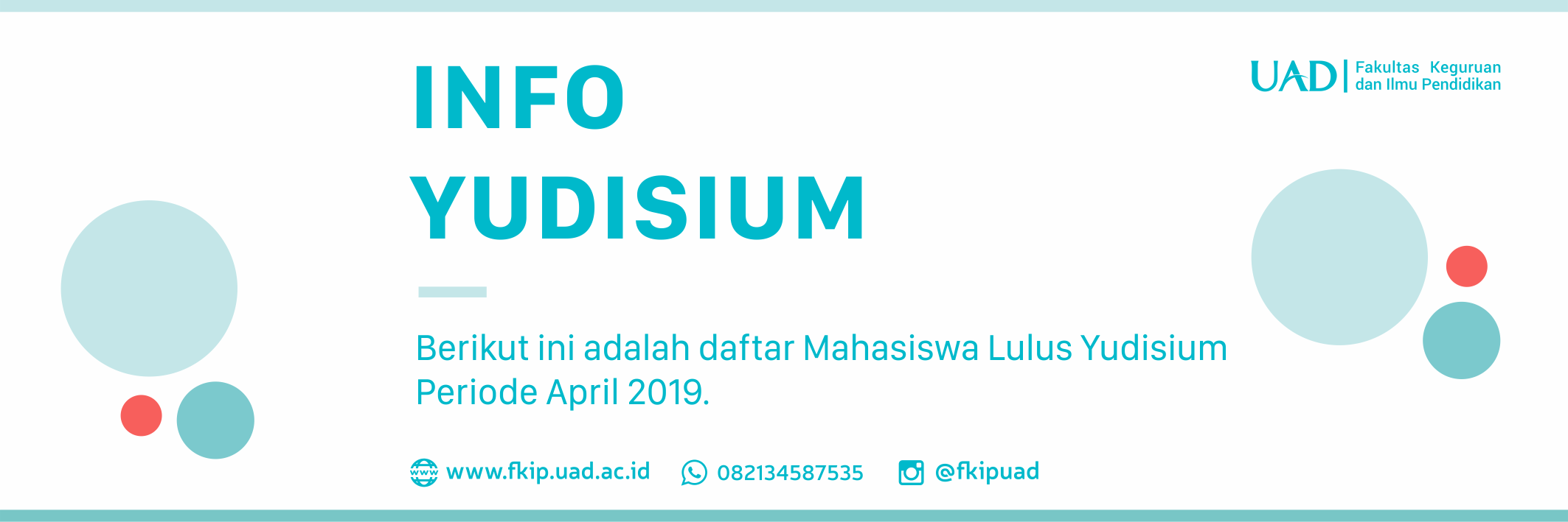 Info Yudisium FKIP UAD Periode April 2019