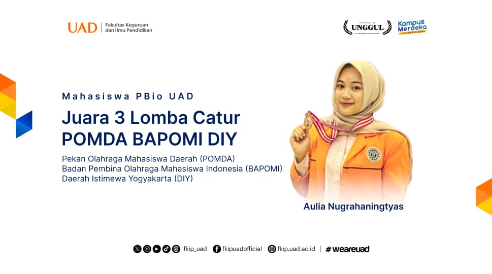 Mahasiswa PBio UAD Raih Juara 3 pada POMDA BAPOMI DIY