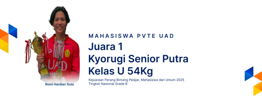 Mahasiswa PVTE Juara 1 Kyorugi Tingkat Nasional