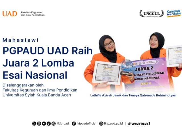 Mahasiswi PGPAUD UAD Raih Juara 2 Lomba Esai Nasional di Universitas Syiah Kuala